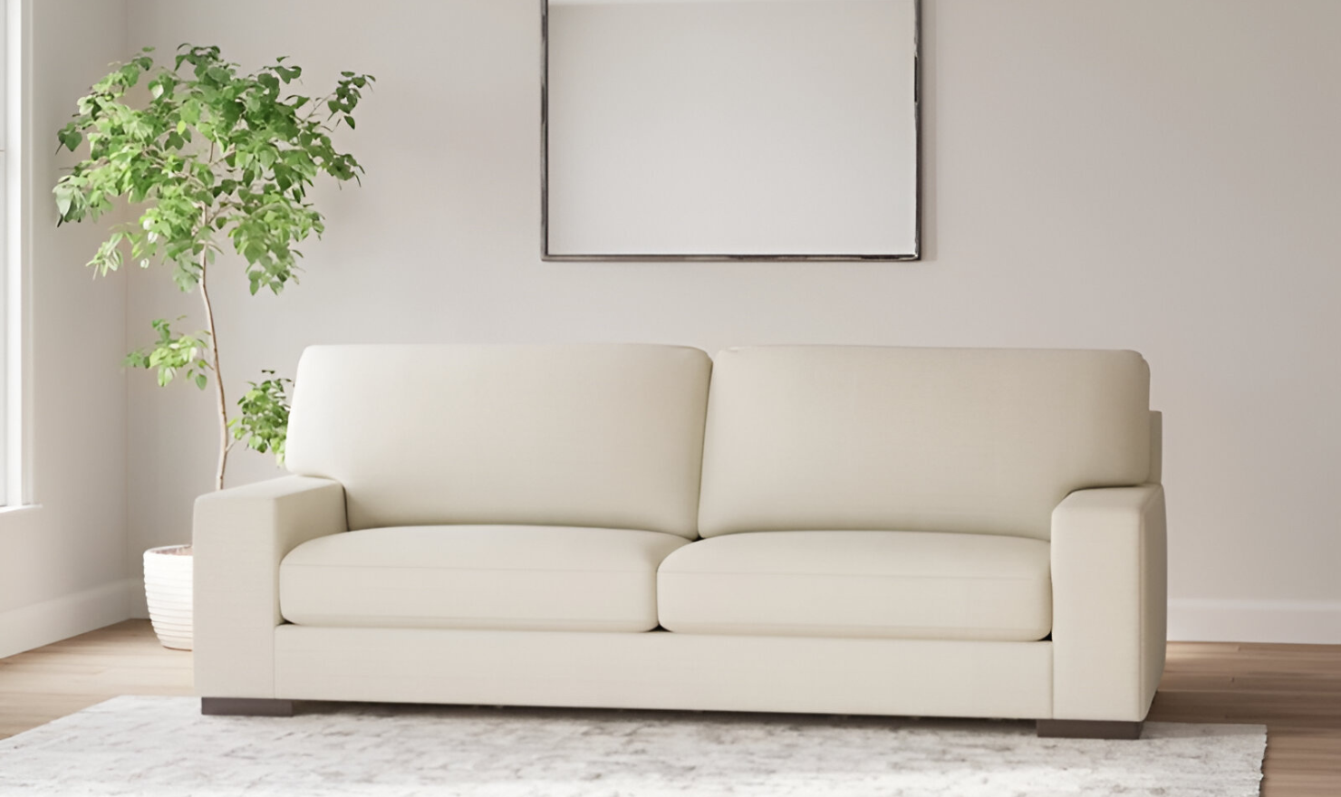 Modern Heritage Maggie Polyester Fabric Sofa with Reversible Cushions