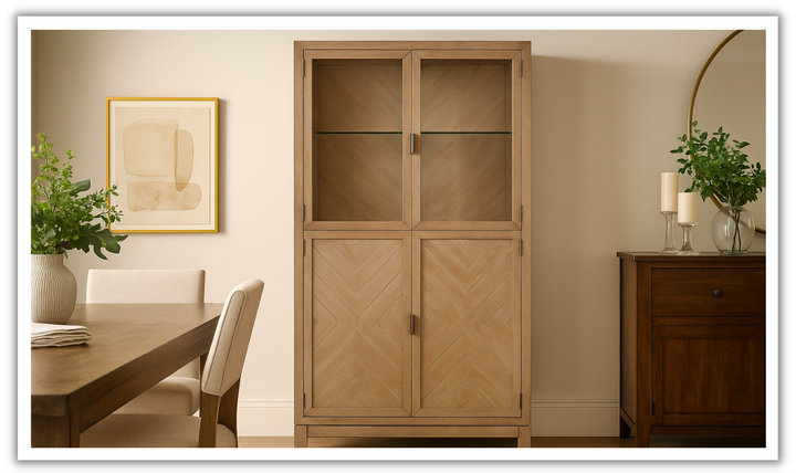 Magnussen Ainsley Brown Wooden Display Cabinet