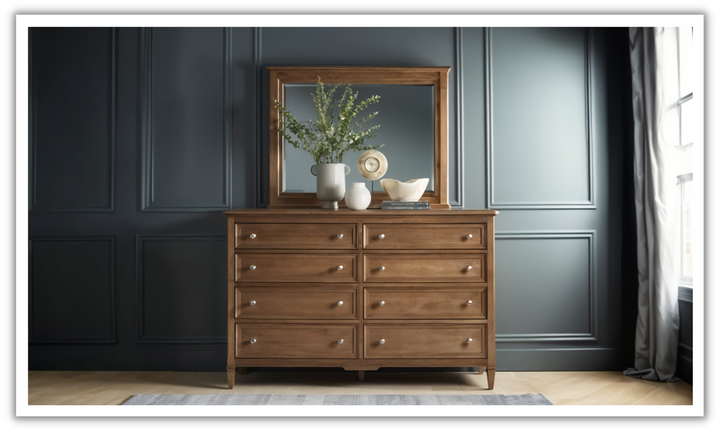 Magnussen Cambridge Landscape Rectangular Mirror in Brown