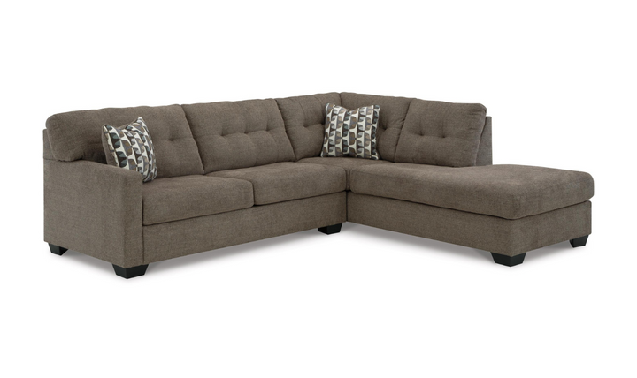 Mahoney 2-Piece Full Sleeper Sectional with Chaise In Fabric