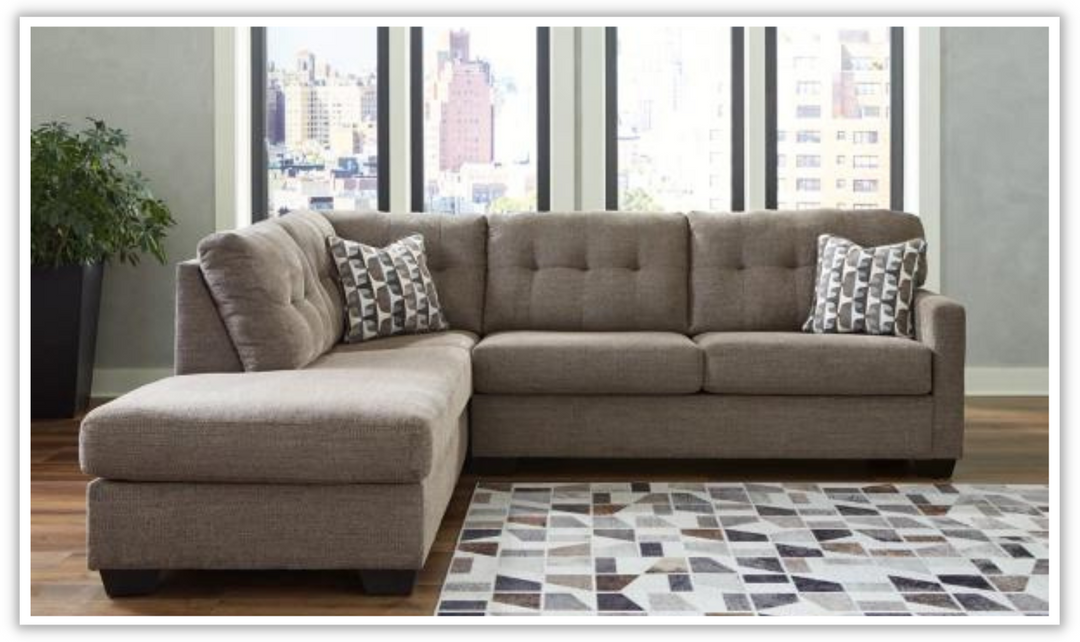Mahoney 2-Piece Polyester L-Shaped Sectional with Chaise