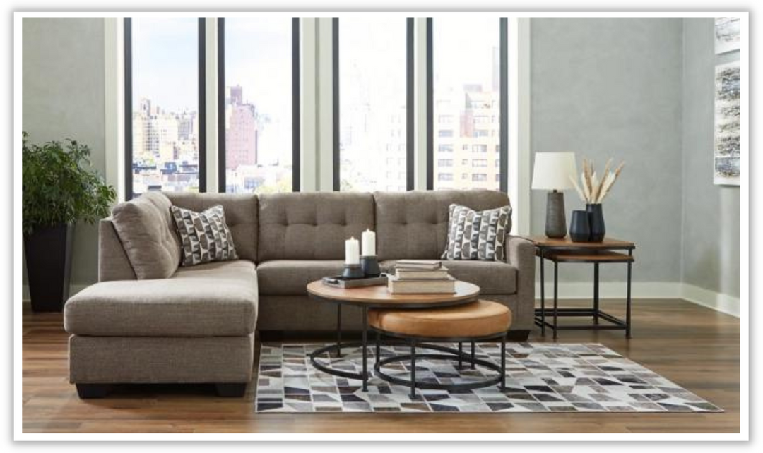 Modern Heritage Mahoney 2-Piece Polyester Sectional with Chaise