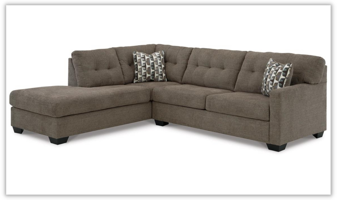 Mahoney 2-Piece Polyester L-Shaped Sectional with Chaise