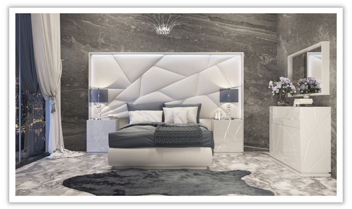 ESF Italia Majesty Bed With Textured Back (King / Queen)