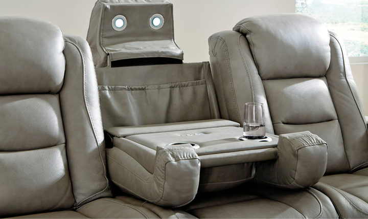 Modern Heritage Man-Den 3-Seater Power-Reclining Sofa with Adjustable Headrest