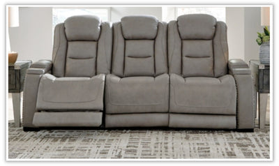 Man-Den Power-Reclining Sofa with Adjustable Headrest