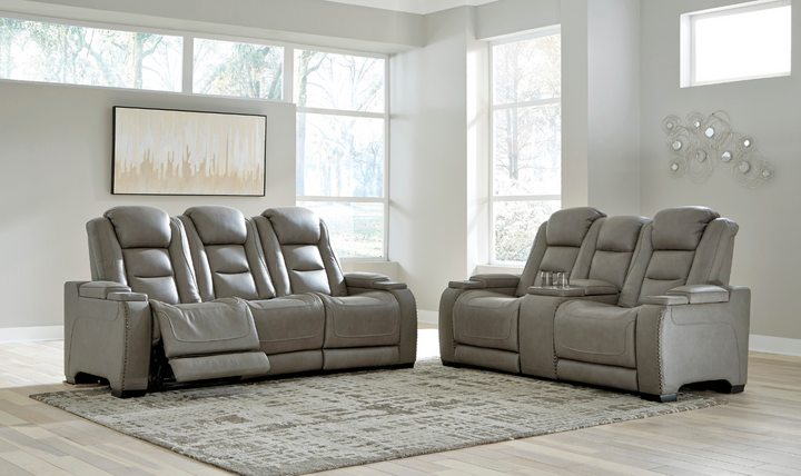 Modern Heritage Man-Den 3-Seater Power-Reclining Sofa with Adjustable Headrest