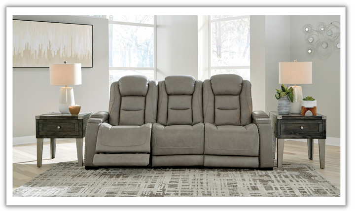 Modern Heritage Man-Den 3-Seater Power-Reclining Sofa with Adjustable Headrest