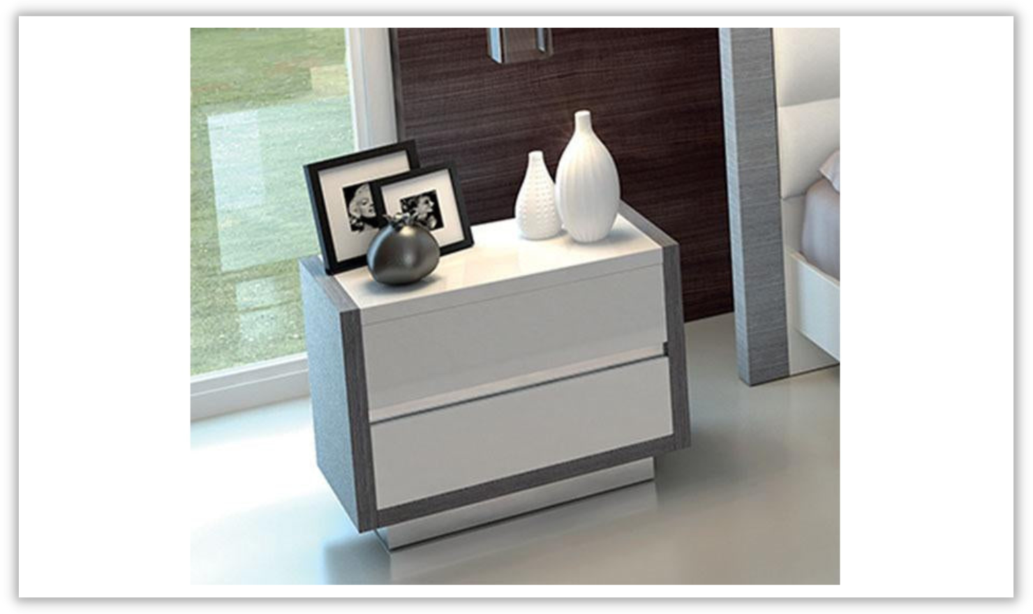 ESF Furniture Mangano 2-Drawers Nightstand