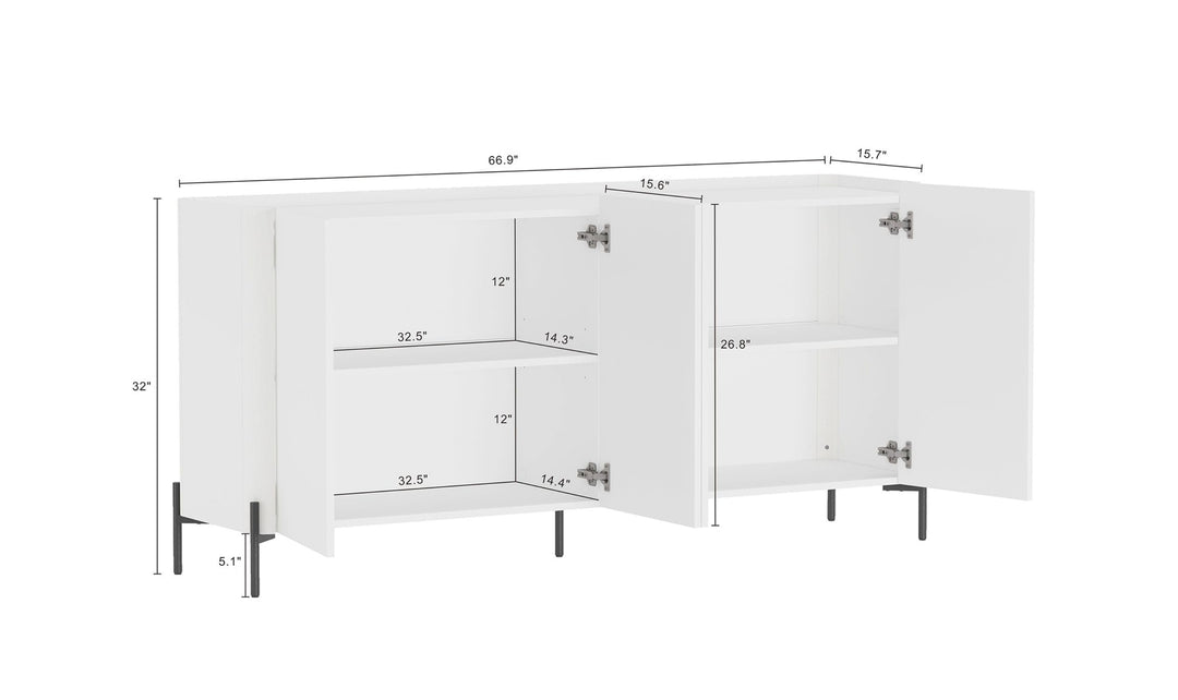 Manhattan Comfort Abbey Wooden Sideboard-JenniferFurniture
