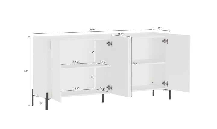 Manhattan Comfort Abbey Wooden Sideboard-JenniferFurniture