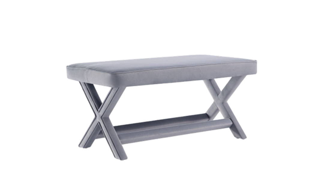 Manhattan Comfort Abigail Mid-Century Modern Velvet Upholstered Bench-Jennifer Furniture