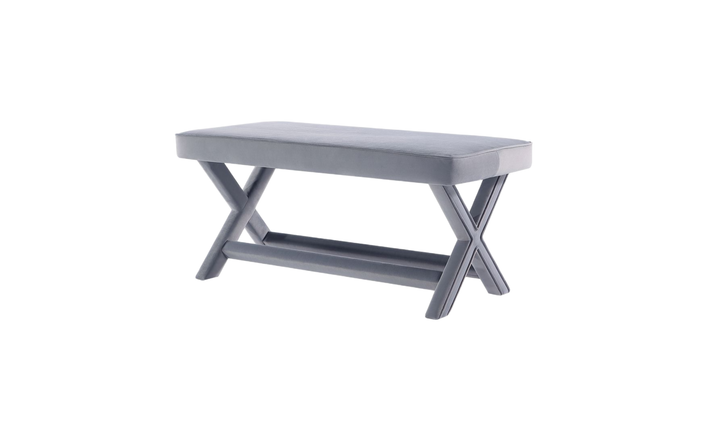 Manhattan Comfort Abigail Mid-Century Modern Velvet Upholstered Bench-Jennifer Furniture