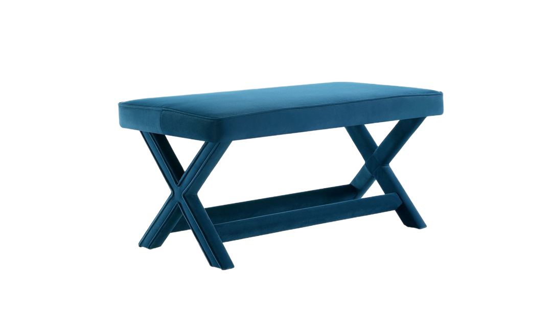 Manhattan Comfort Abigail Mid-Century Modern Velvet Upholstered Bench-Jennifer Furniture