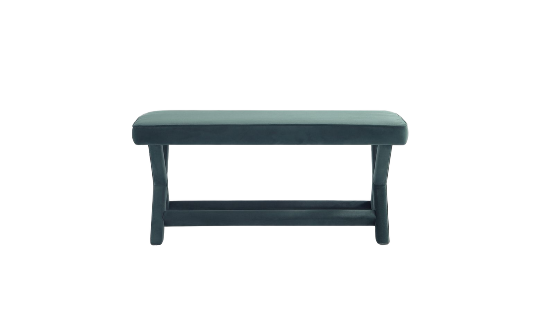 Manhattan Comfort Abigail Mid-Century Modern Velvet Upholstered Bench-Jennifer Furniture