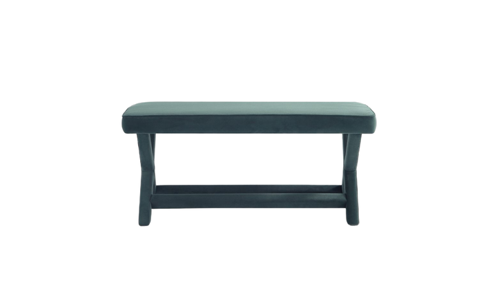 Manhattan Comfort Abigail Mid-Century Modern Velvet Upholstered Bench-Jennifer Furniture