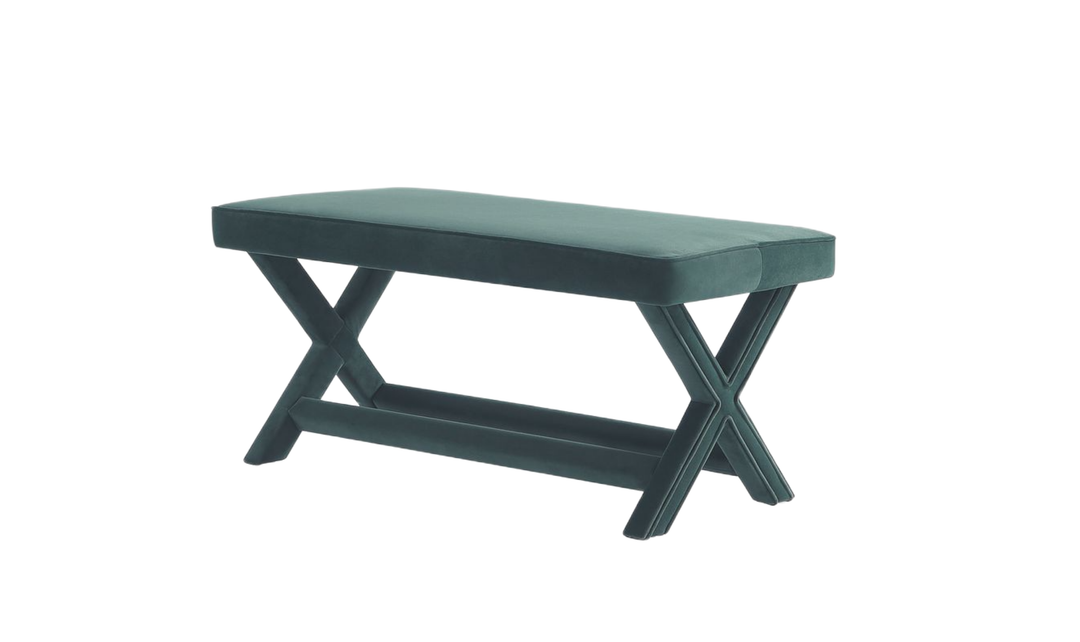 Manhattan Comfort Abigail Mid-Century Modern Velvet Upholstered Bench-Jennifer Furniture