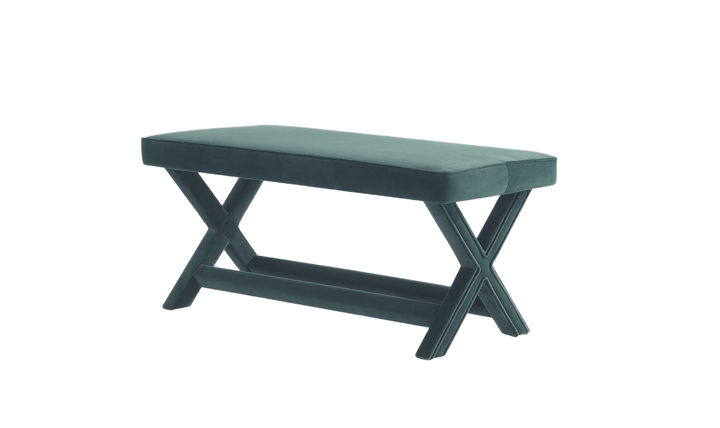 Manhattan Comfort Abigail Mid-Century Modern Velvet Upholstered Bench-Jennifer Furniture