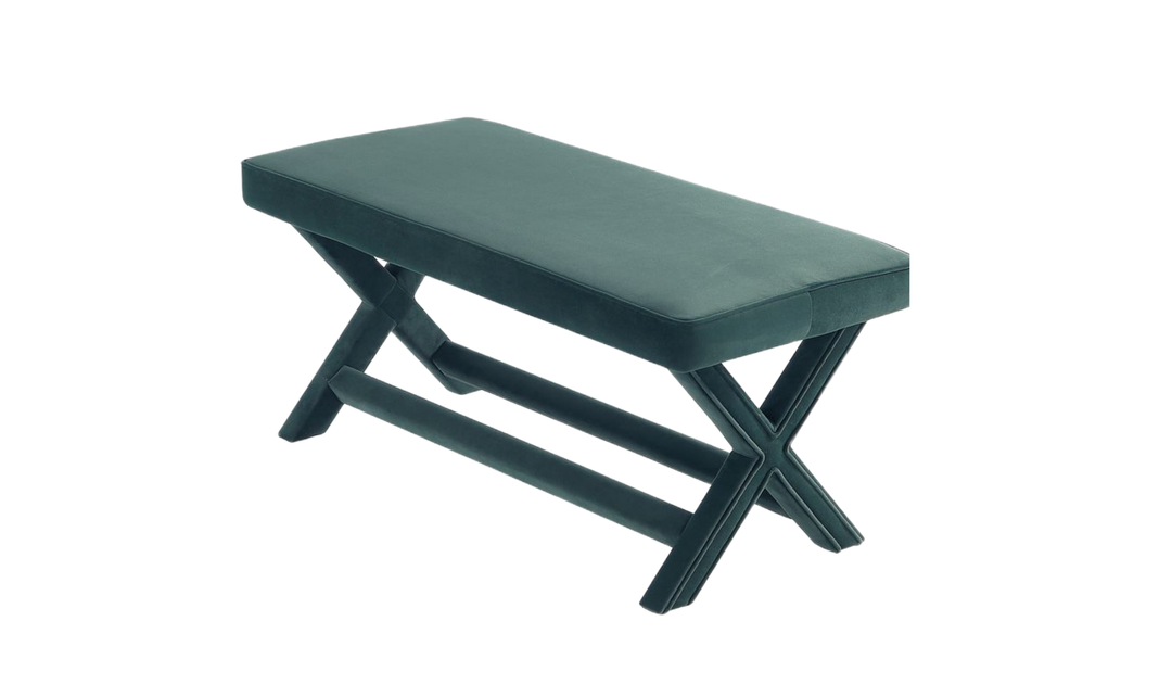 Manhattan Comfort Abigail Mid-Century Modern Velvet Upholstered Bench-Jennifer Furniture