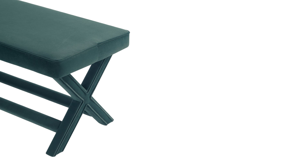 Manhattan Comfort Abigail Mid-Century Modern Velvet Upholstered Bench-Jennifer Furniture
