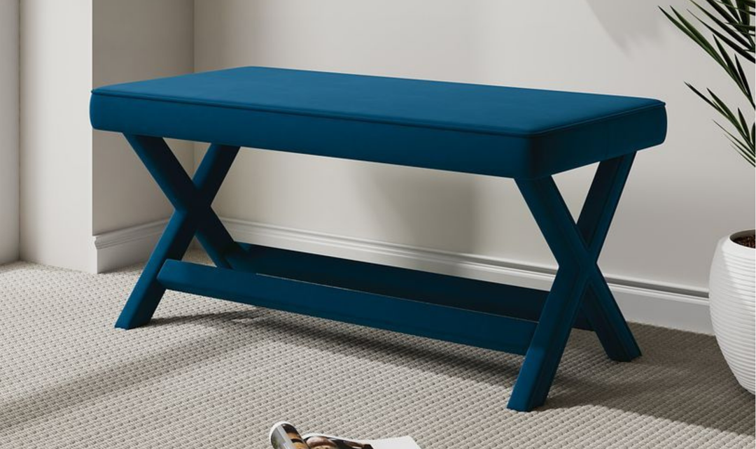 Manhattan Comfort Abigail Mid-Century Modern Velvet Upholstered Bench-Jennifer Furniture