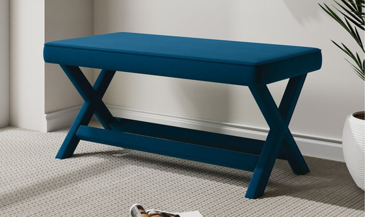 Manhattan Comfort Abigail Mid-Century Modern Velvet Upholstered Bench-Jennifer Furniture