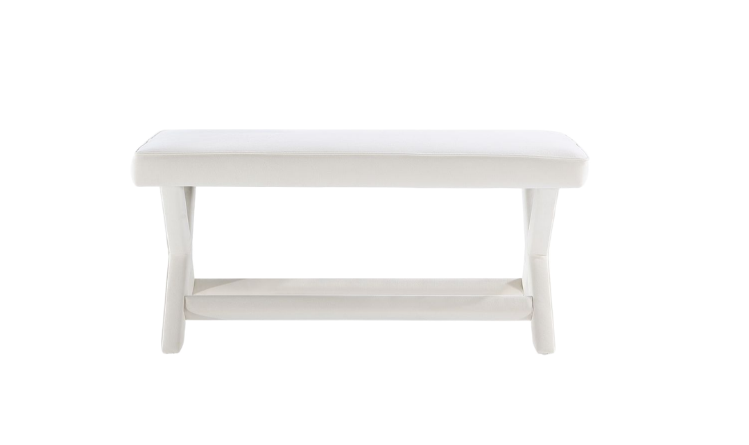 Manhattan Comfort Abigail Mid-Century Modern Velvet Upholstered Bench-Jennifer Furniture