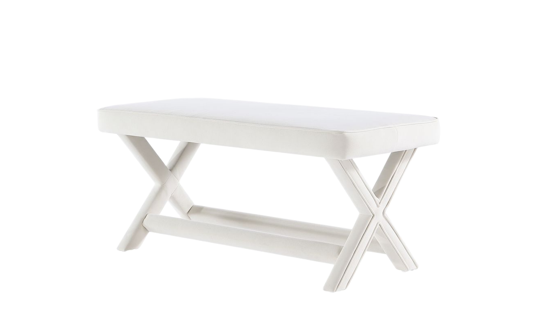 Manhattan Comfort Abigail Mid-Century Modern Velvet Upholstered Bench-Jennifer Furniture