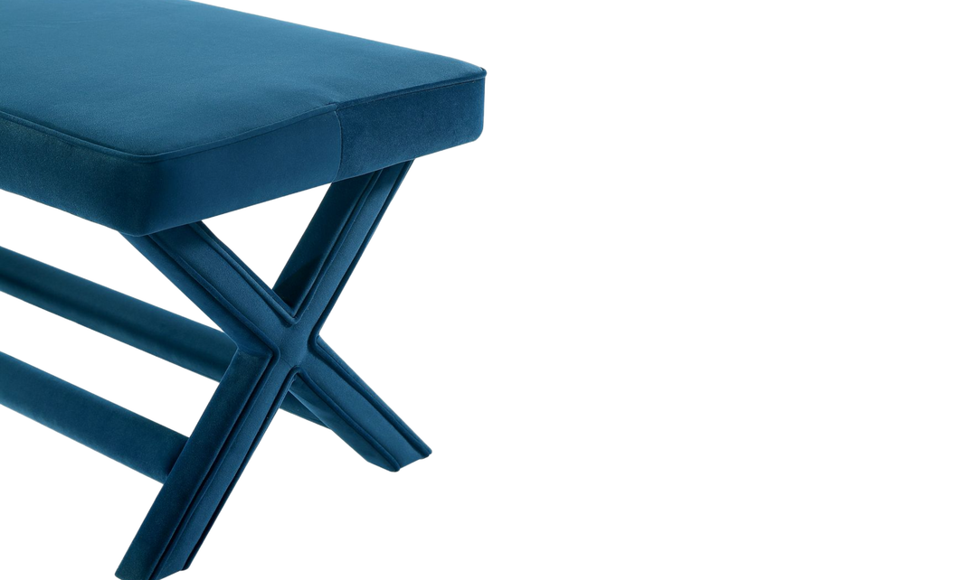 Manhattan Comfort Abigail Mid-Century Modern Velvet Upholstered Bench-Jennifer Furniture
