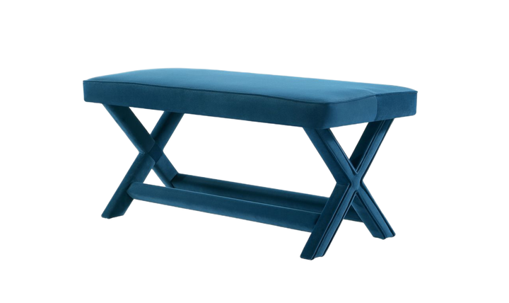 Manhattan Comfort Abigail Mid-Century Modern Velvet Upholstered Bench-Jennifer Furniture