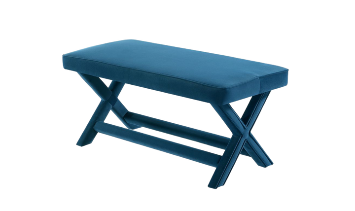 Manhattan Comfort Abigail Mid-Century Modern Velvet Upholstered Bench-Jennifer Furniture