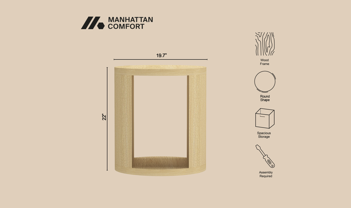 Manhattan Comfort Alure Wooden End Table