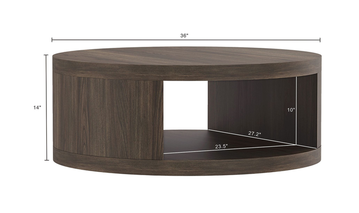 Manhattan Comfort Alure Wooden Round Coffee Table-jennifer