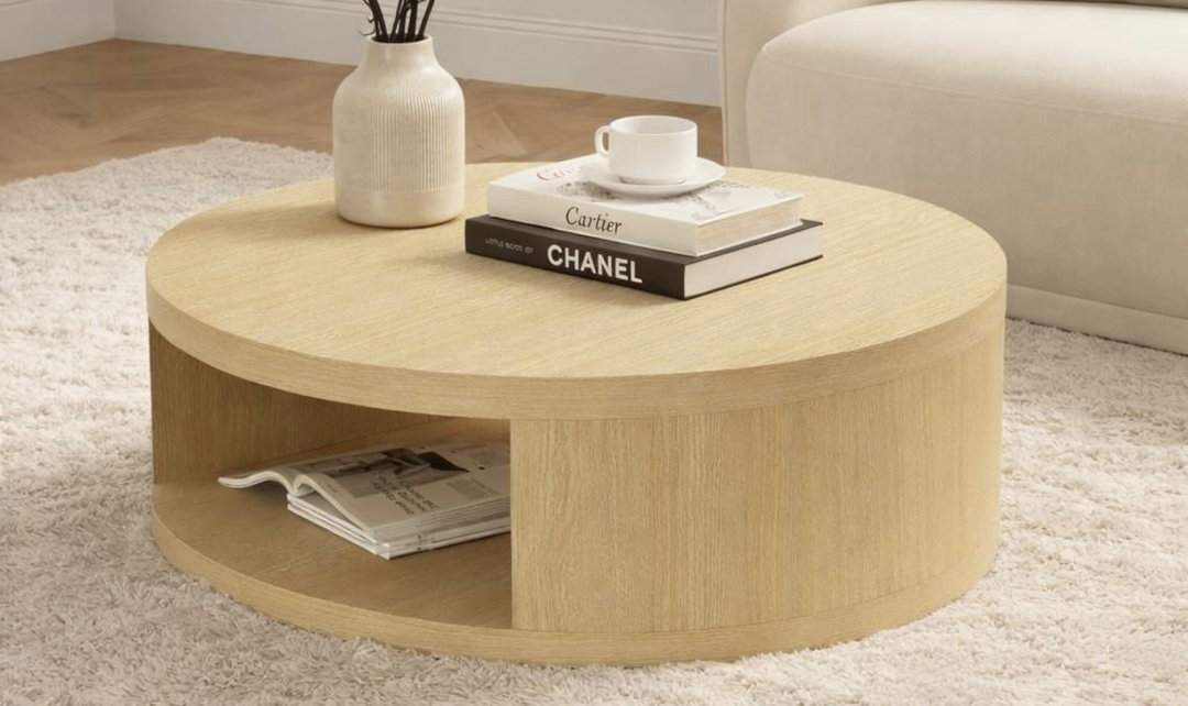 Manhattan Comfort Alure Wooden Round Coffee Table-jennifer