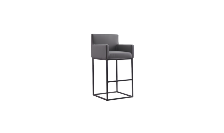 Manhattan Comfort Ambassador Metal Upholstered Barstool-Jennifer Furniture