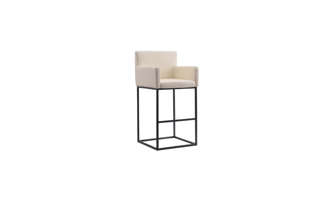 Manhattan Comfort Ambassador Metal Upholstered Barstool-Jennifer Furniture