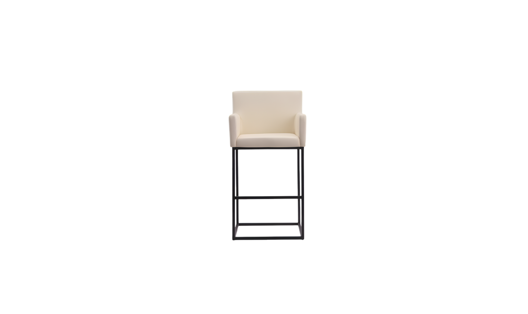 Manhattan Comfort Ambassador Metal Upholstered Barstool-Jennifer Furniture