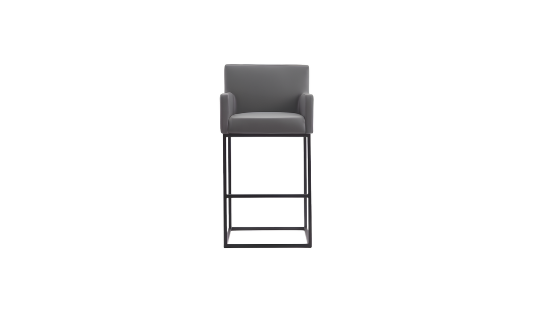 Manhattan Comfort Ambassador Metal Upholstered Barstool-Jennifer Furniture