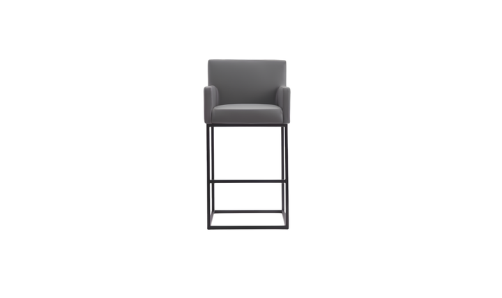 Manhattan Comfort Ambassador Metal Upholstered Barstool-Jennifer Furniture