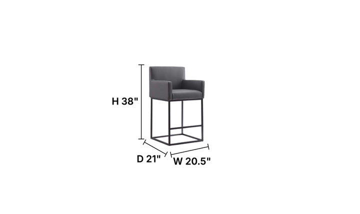 Manhattan Comfort Ambassador Metal Upholstered Counter Stool