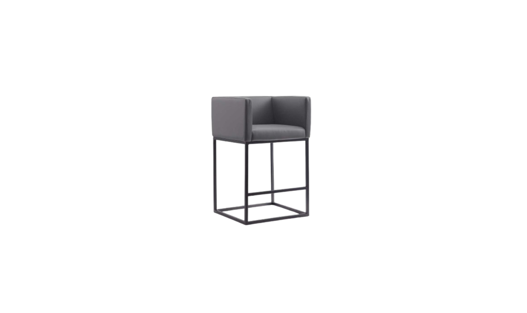 Manhattan Comfort Ambassador Metal Upholstered Counter Stool-Jennifer Furniture