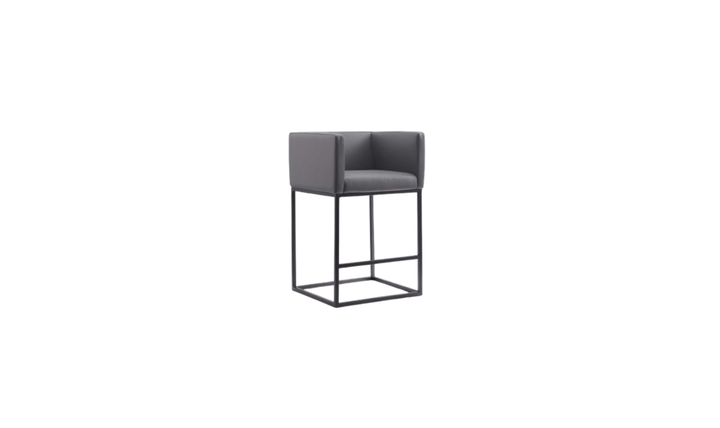 Manhattan Comfort Ambassador Metal Upholstered Counter Stool-Jennifer Furniture
