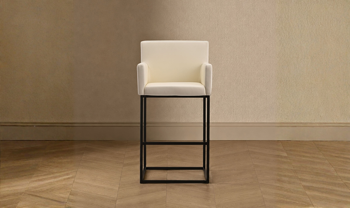 Manhattan Comfort Ambassador Metal Upholstered Counter Stool-Jennifer Furniture