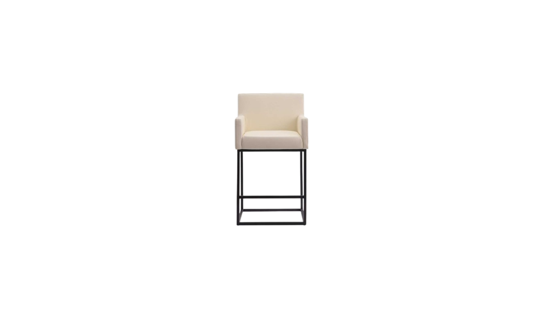 Manhattan Comfort Ambassador Metal Upholstered Counter Stool-Jennifer Furniture