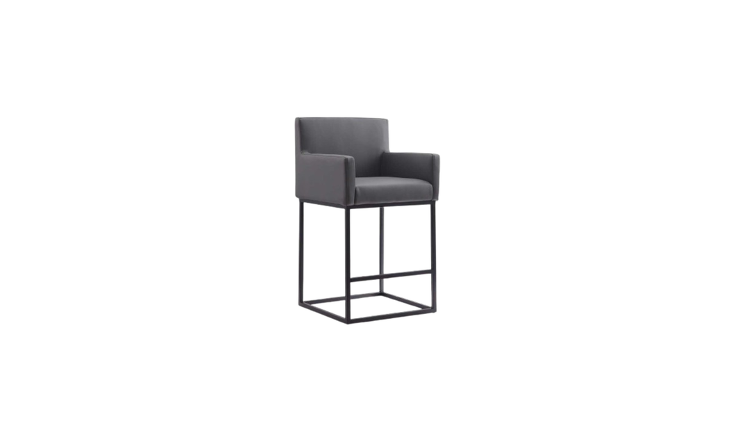 Manhattan Comfort Ambassador Metal Upholstered Counter Stool-Jennifer Furniture