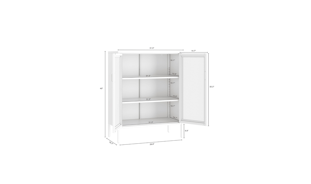 Manhattan Comfort Amelia Metal Accent Cabinet-Jennifer Furniture