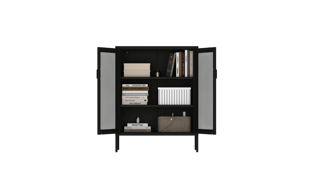 Manhattan Comfort Amelia Metal Accent Cabinet-Jennifer Furniture