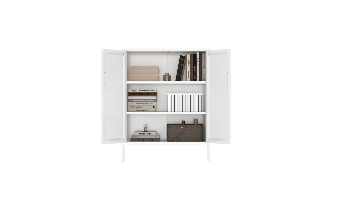 Manhattan Comfort Amelia Metal Accent Cabinet-Jennifer Furniture