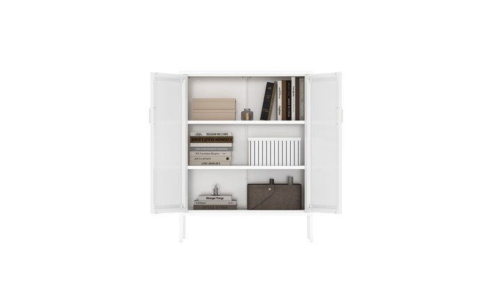 Manhattan Comfort Amelia Metal Accent Cabinet-Jennifer Furniture