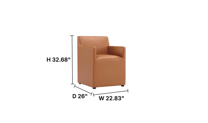 Manhattan Comfort Anna Square Vegan Leather Armchair-Jennifer 
